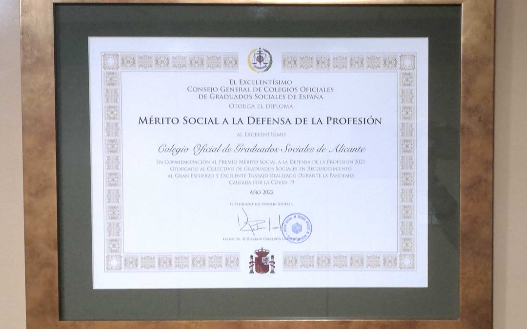 Diploma Mérito Social a la Defensa de la Profesión